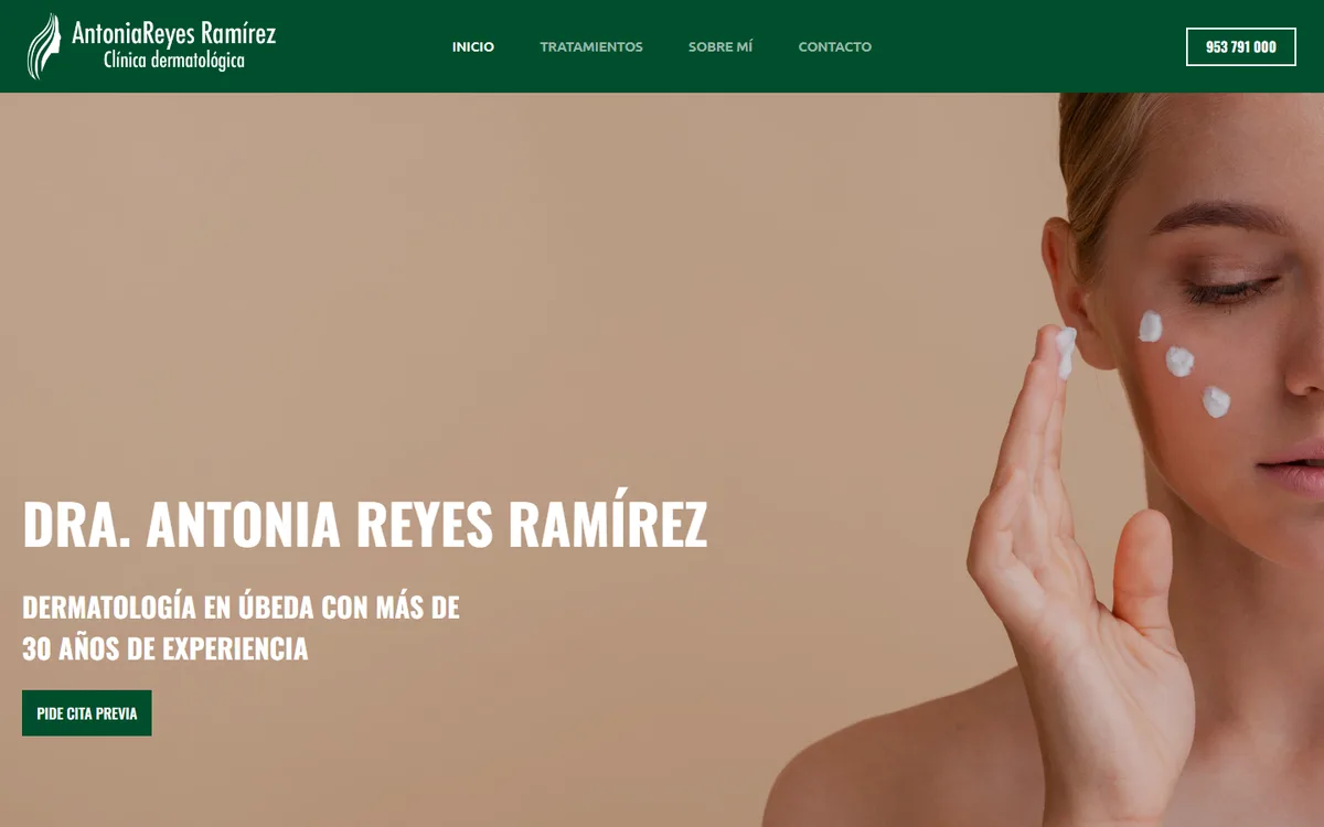 Portada de la web de Dra. Antonia Reyes
