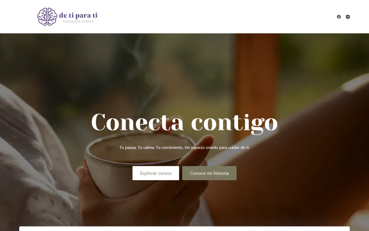 Portada de la web de De ti para ti