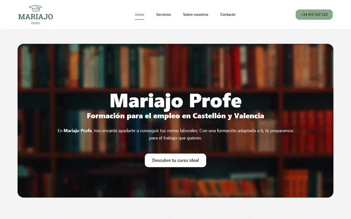 Portada de la web de Mariajo Profe