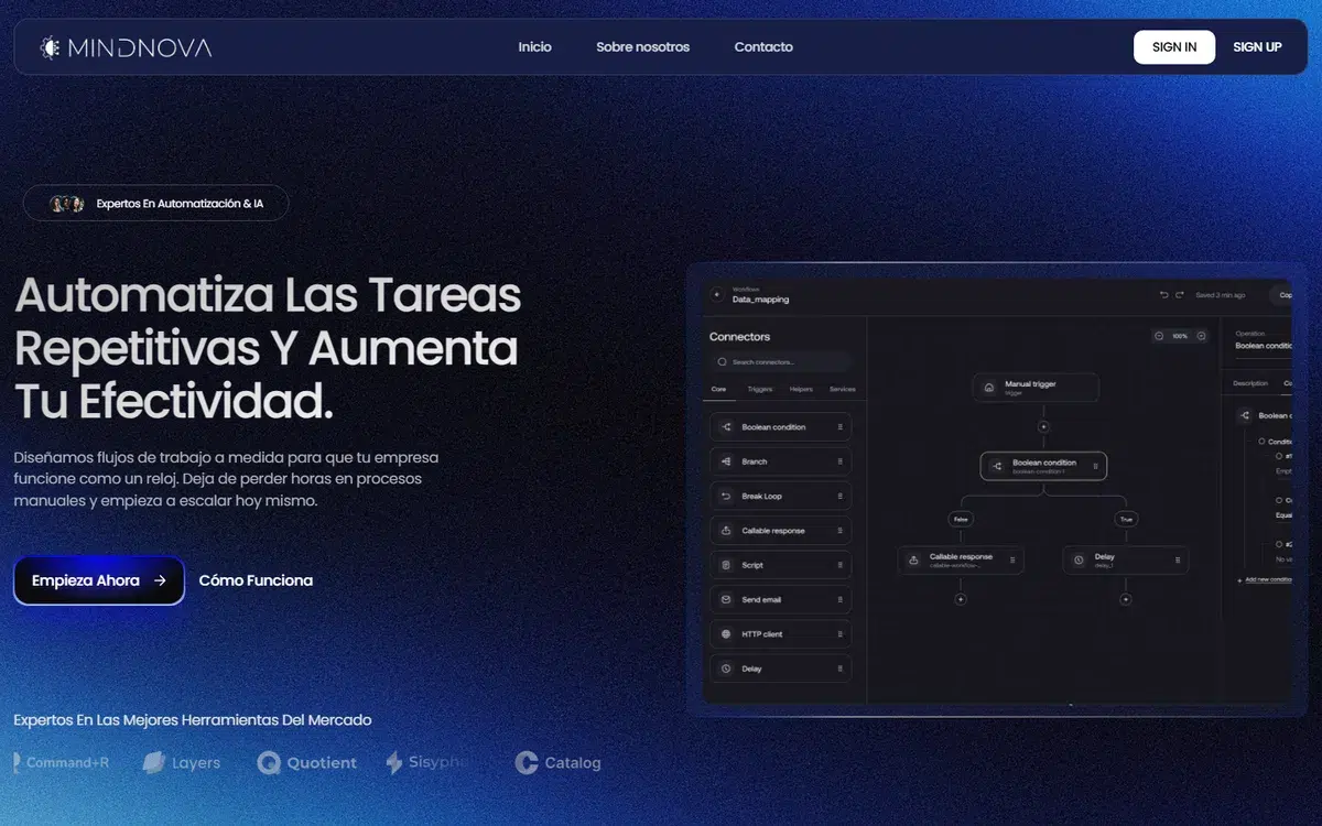 Portada de la web de Mindnova