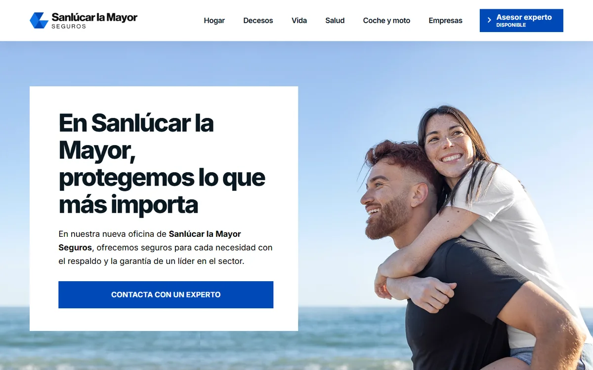 Portada de la web de Sanlúcar la Mayor Seguros