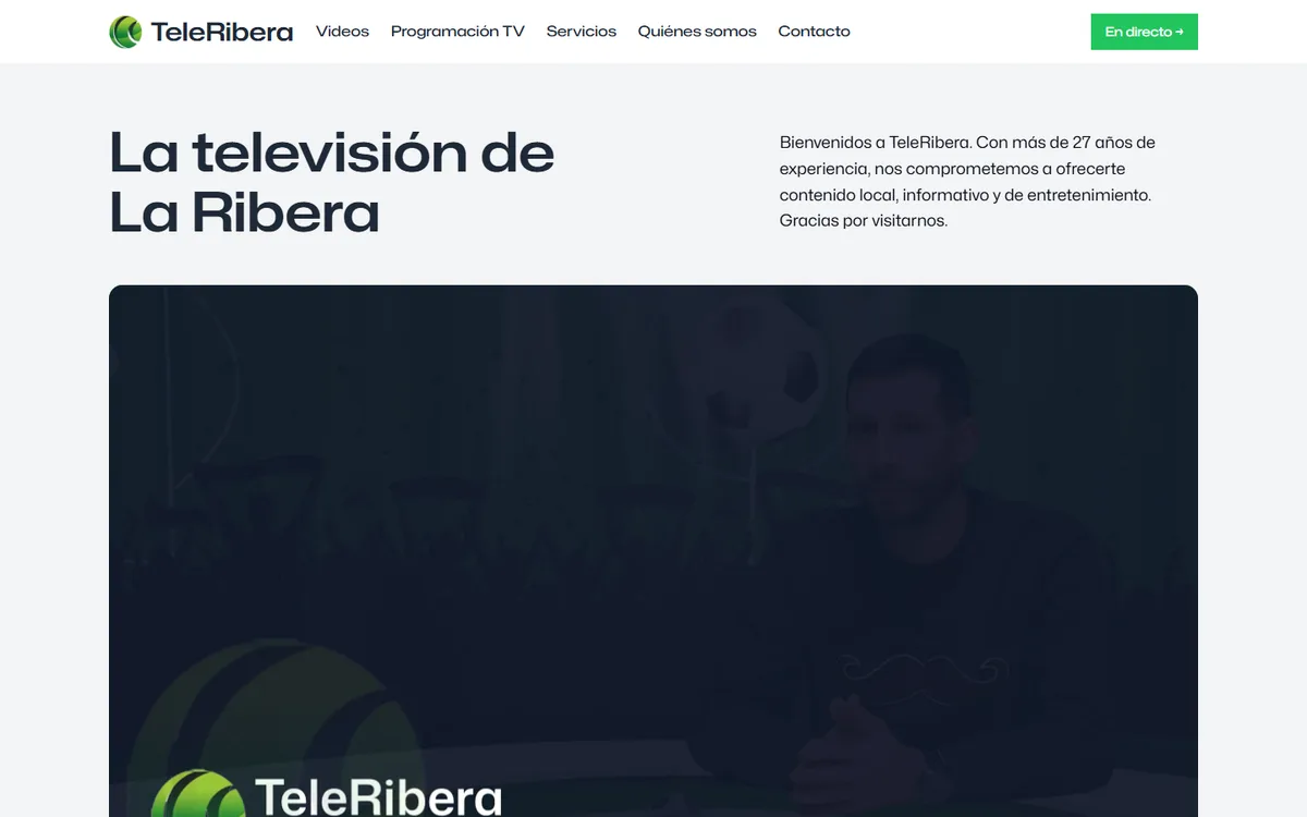 Portada de la web de TeleRibera
